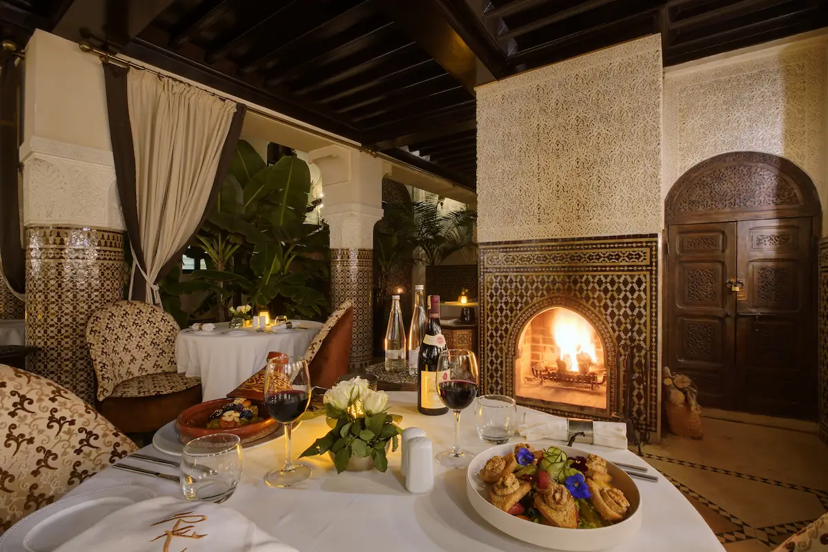 Fine dining restaurant at Riad Kheirredine in Marrakech